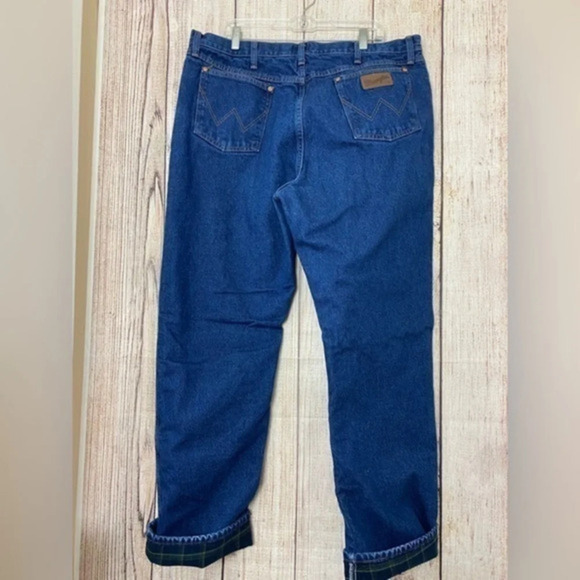 Wrangler Other - Wrangler Mens Regular Fit Plaid lined Jeans Size 40X34